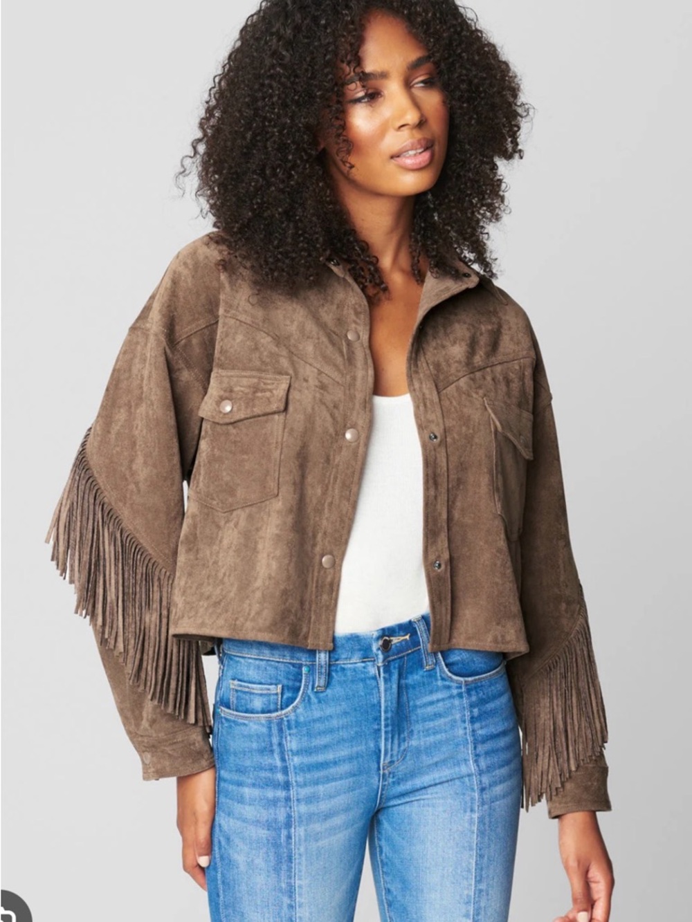 Blank nyc western Fringe suede jacket